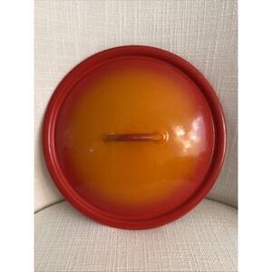 Descoware Cast Iron LID 22 FE Orange Flame Belgium Vintage Cookware LID ONLY